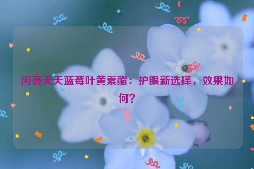 闪亮天天蓝莓叶黄素酯：护眼新选择，效果如何？