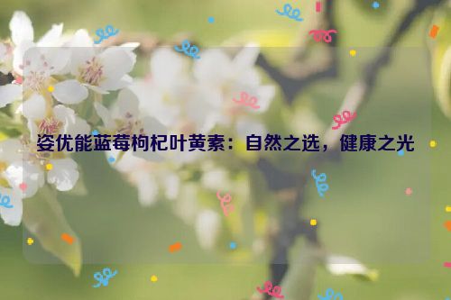 姿优能蓝莓枸杞叶黄素：自然之选，健康之光