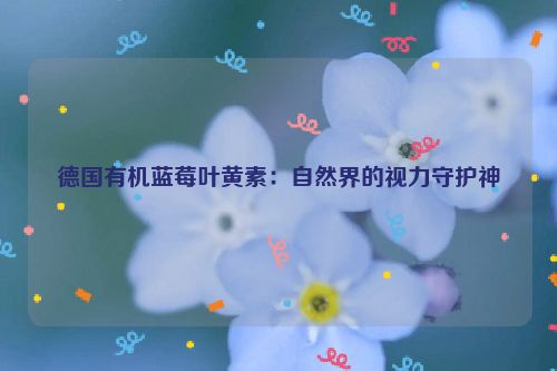 德国有机蓝莓叶黄素：自然界的视力守护神